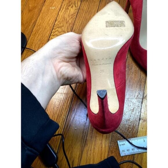 Blokecore gorpcore nostalgia earthy artisanal Sandro Heel Shoe Red Size 36 - Picture 5 of 5